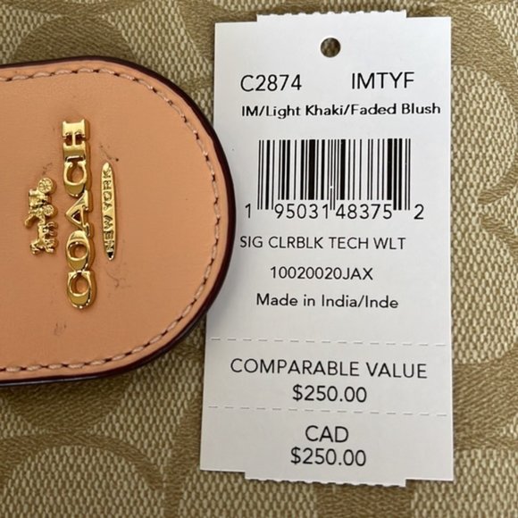 Coach Tech Phone Wallet In Colorblock Signature Canvas Light Khaki